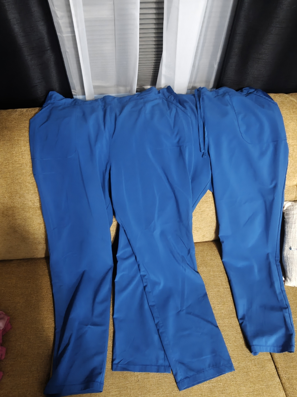 Men's Blue Drawstring Work Pants